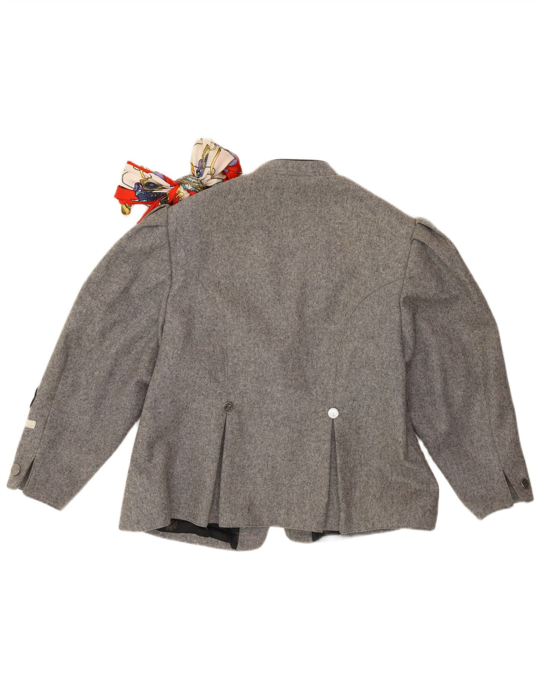 Vintage Dame Trachten 3/4-ærmet blazerjakke UK 14 Medium Grey