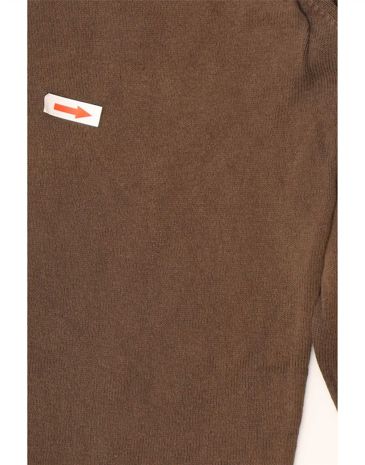 Zara Mens Crew Neck Jumper Sweater Large Brown Cotton