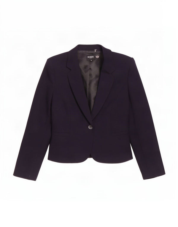 Hobbs Dame 1 Knap Blazer Jacket UK 12 Medium Navy Blue Uld