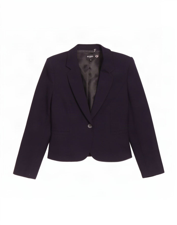 Hobbs Veste Blazer 1 Bouton Femme UK 12 Laine Bleu Marine Moyen