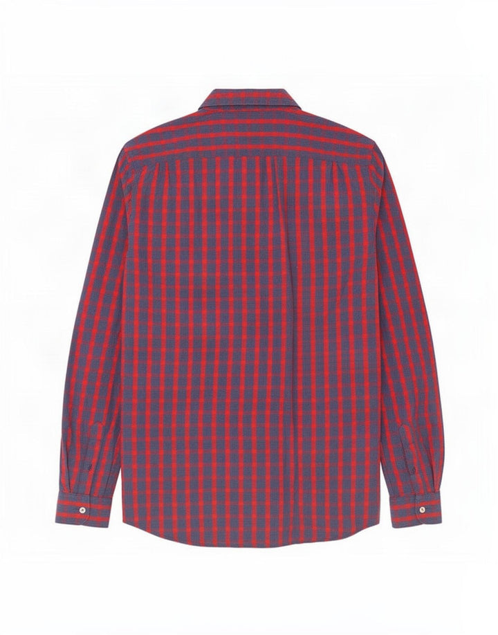 French Connection Mens Regular Fit Shirt Medium Navy Blue Check Cotton