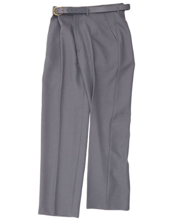Vintage Damen gerade Anzughose W34 L30 Grau Polyester