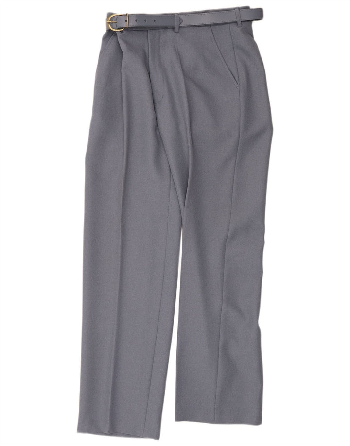 Vintage Damen gerade Anzughose W34 L30 Grau Polyester