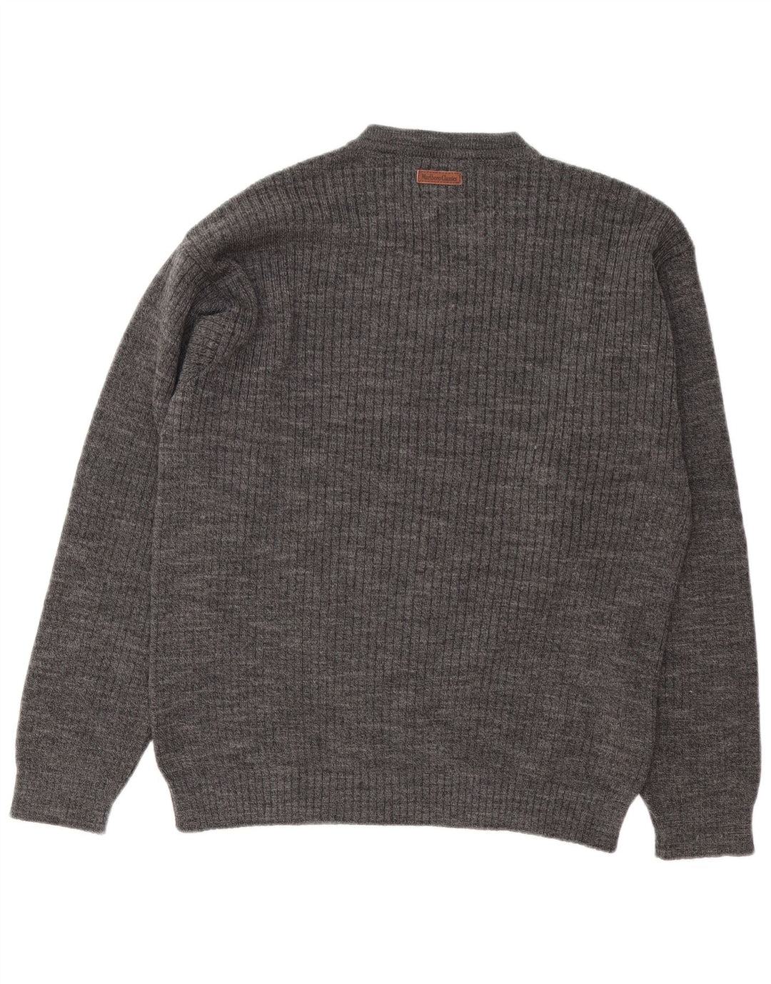 Marlboro Classics Maglione da uomo con scollo a V grande lana grigia