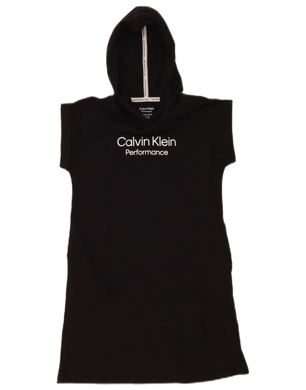 Abito con cappuccio grafico a maniche corte da donna Calvin Klein US 8/10 medio nero