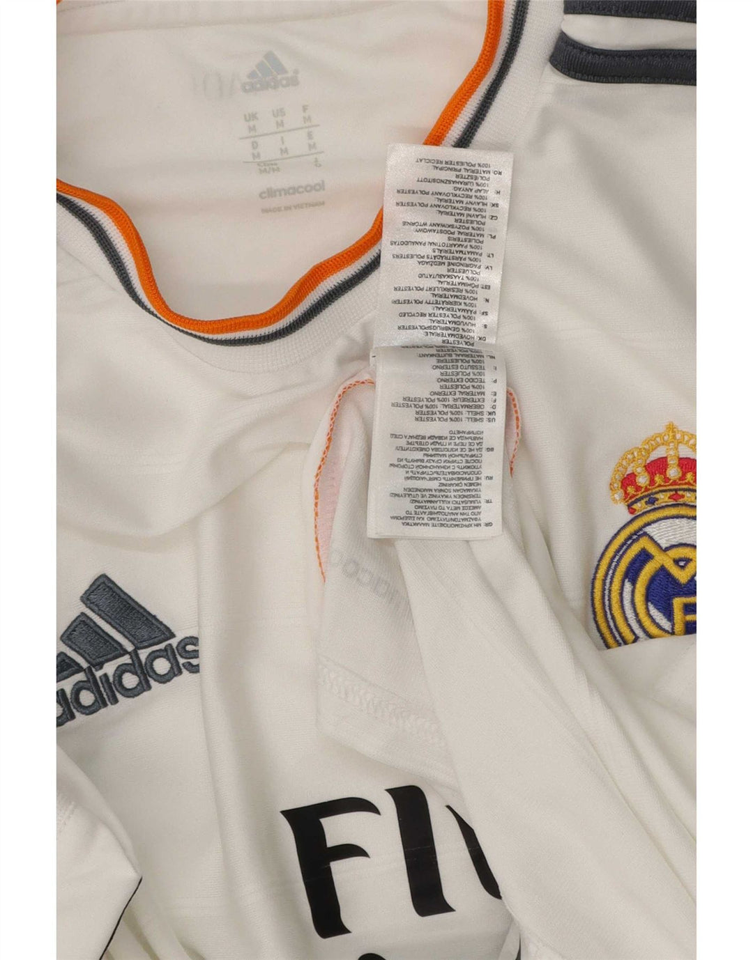Adidas Herre Real Madrid Grafisk T-Shirt Top Medium Hvid Polyester