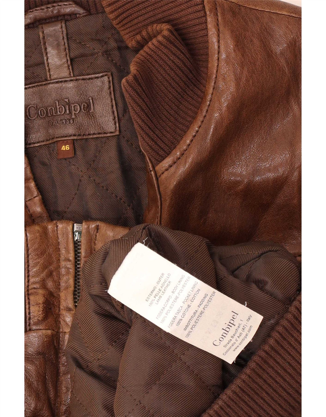 Giubbotto Bomber In Pelle Uomo Conbipel IT 46 Piccolo Marrone