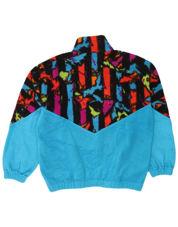 Malden Mens Fleece Jacket UK 40 Large Blue Geometric Polyester Retro