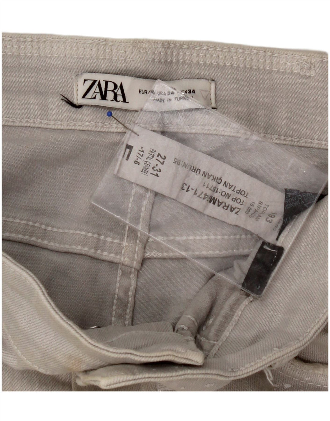 ZARA Mens Distressed Slim Jeans EU 44 Large W34 L27 Grey