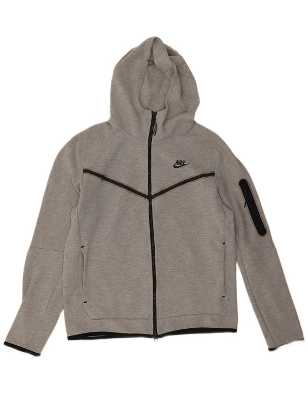 Nike Mens Zip Hoodie Sweater Medium Grey Flecked Cotton