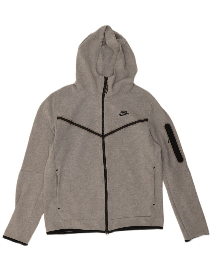 Nike Mens Zip Hoodie Sweater Medium Grey Flecked Cotton