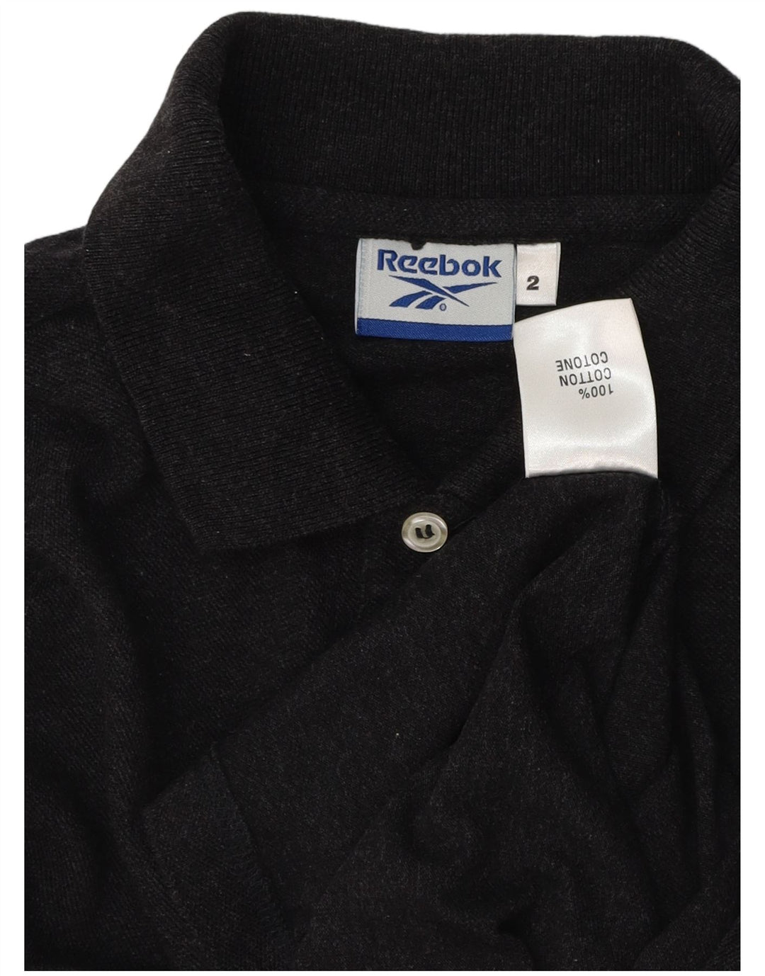 REEBOK Mens Polo Shirt Medium Grey Cotton