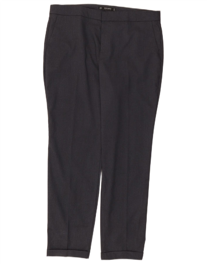 Zara Womens Slim Chino Trousers EU 40 Medium W30 L27 Navy Blue Polyester
