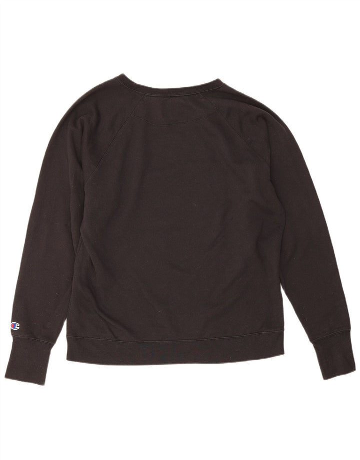 Champion Womens Graphic Sweatshirt Jumper UK 18 XL Black Polyester