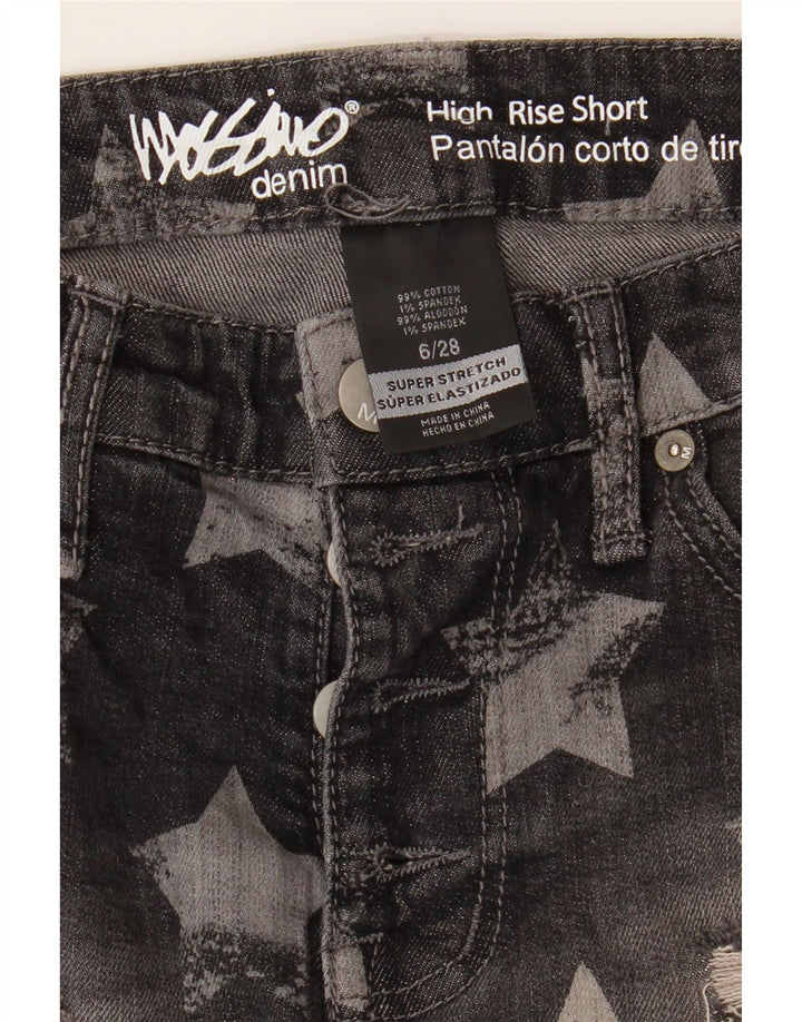 MOSSIMO Womens Distressed Denim Shorts US 6 Medium W28  Grey Geometric Vintage Mossimo and Second-Hand Mossimo from Messina Hembry 