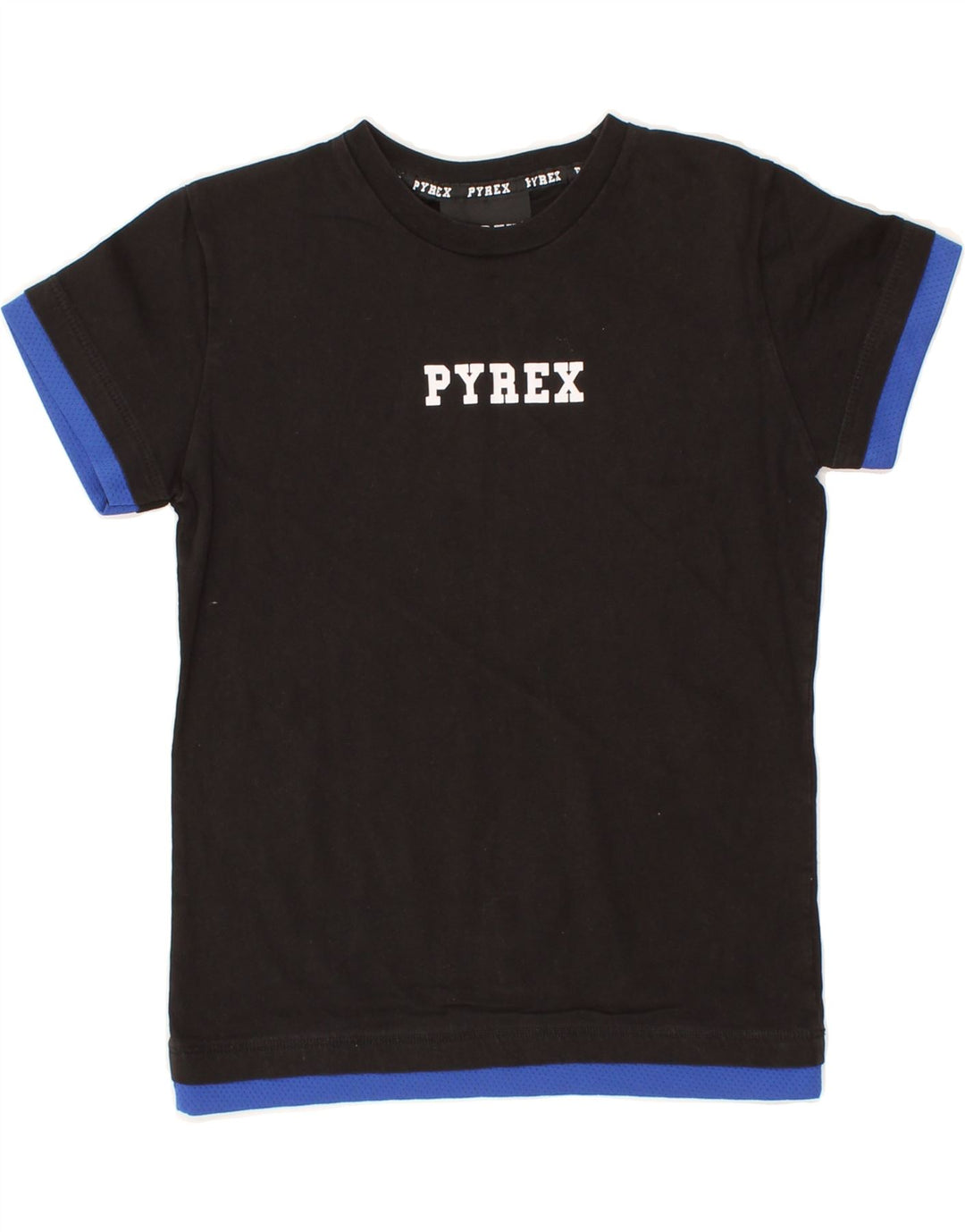 PYREX Boys Graphic T-Shirt Top 7-8 Years Small Black Cotton Vintage Pyrex and Second-Hand Pyrex from Messina Hembry 
