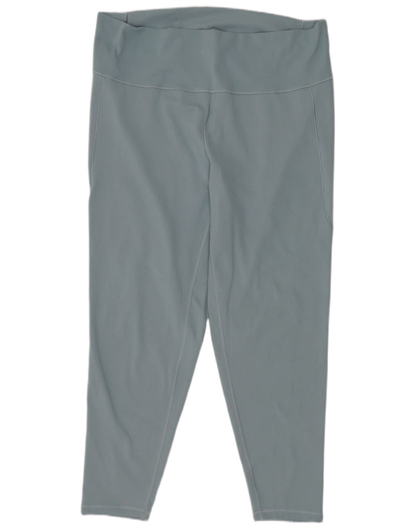 Adidas Dame Crop Leggings UK 24/26 2XL W36 L25 Blå Polyester