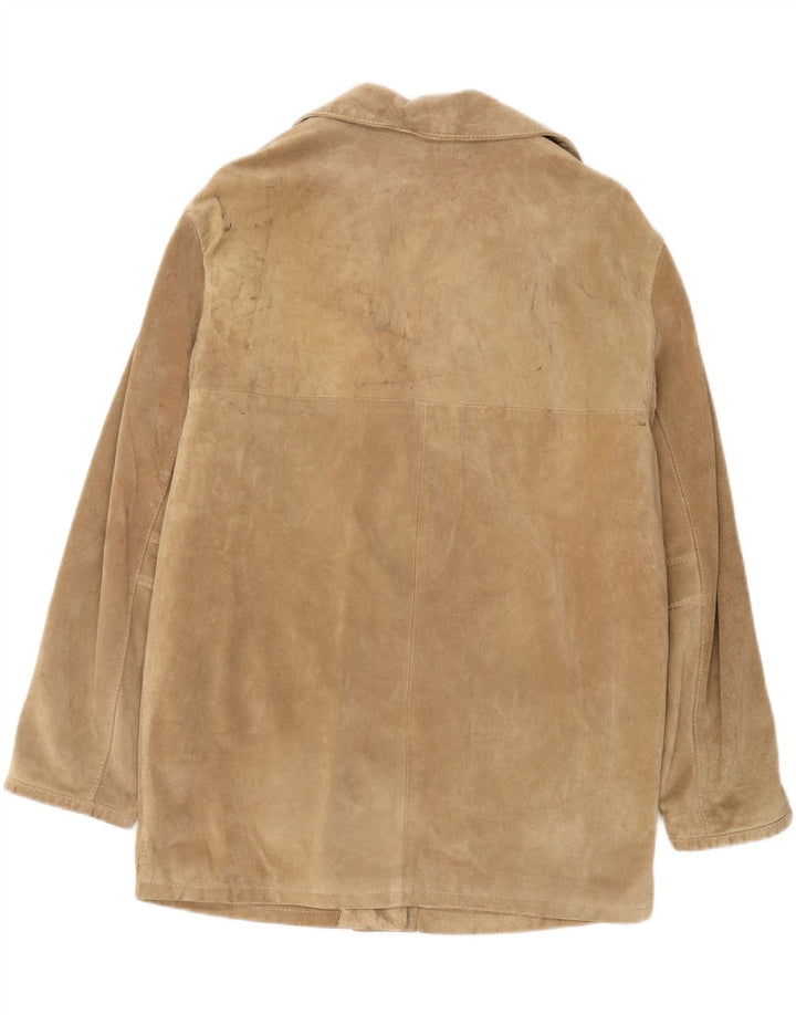 Vintage Womens Suede Jacket UK 16 Large Beige