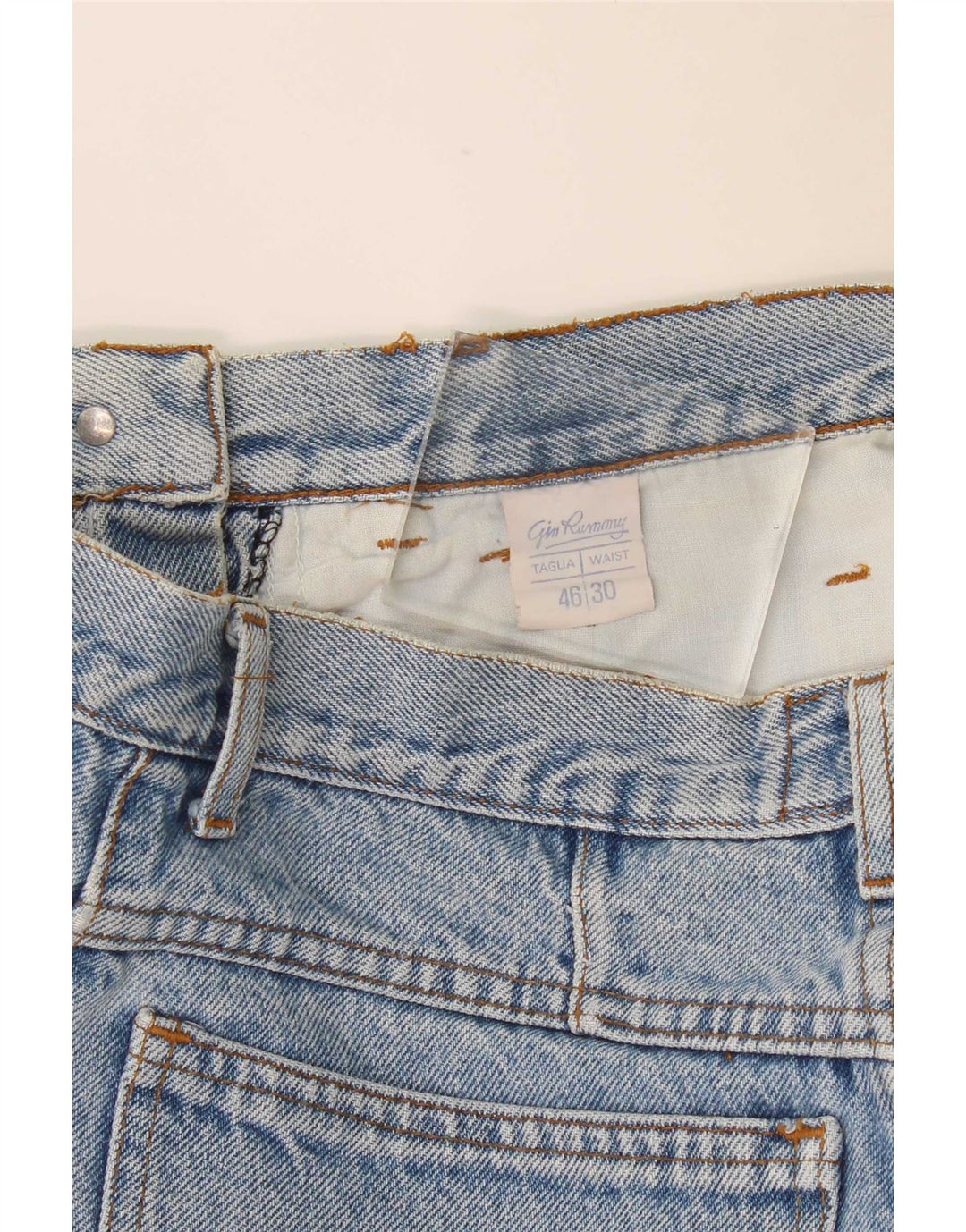 Vintage denimshorts til kvinder W30 mellemblå bomuld
