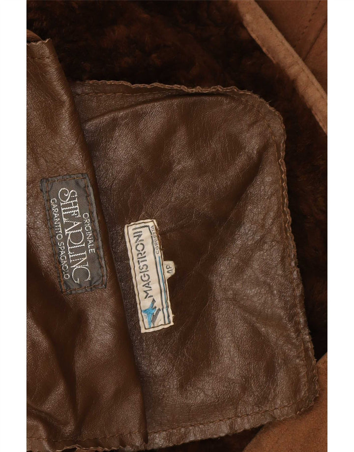 Jaqueta masculina vintage de shearling IT 48 Shearling marrom médio