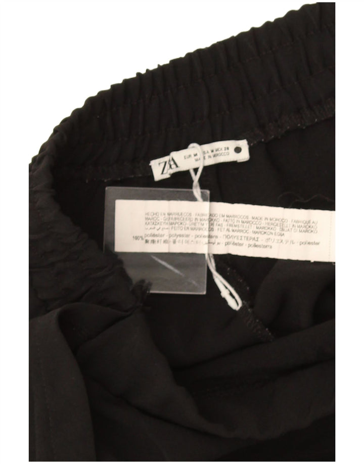 Zara Womens Wrap Casual Trousers Medium W30 L27 Black Polyester