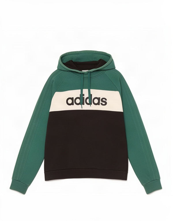 Pulover pentru bărbați Adidas Graphic Hoodie, verde mediu, bumbac color bloc