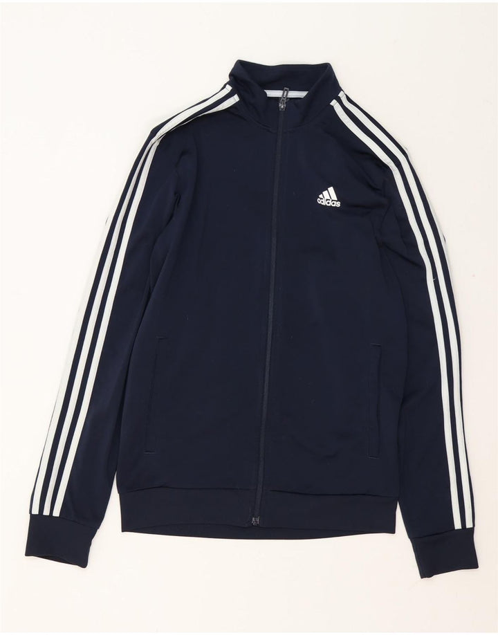 Adidas Mens Tracksuit Top Jacket Small Navy Blue Polyester