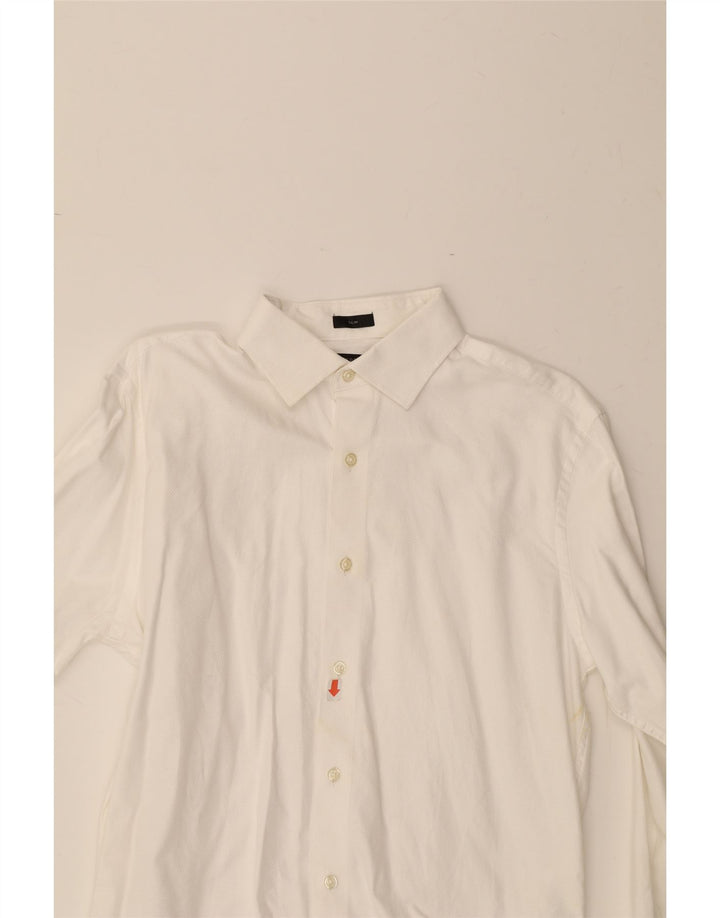 J. CREW Mens Slim Shirt Size 15 1/2 Medium White Cotton Vintage J. Crew and Second-Hand J. Crew from Messina Hembry 