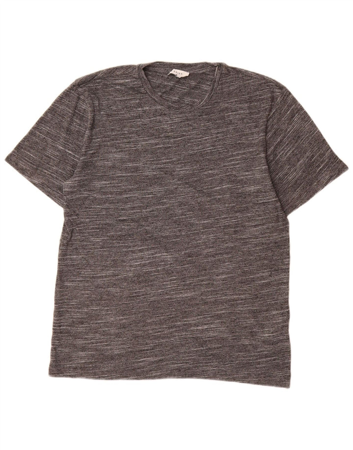 Reiss Mens T-Shirt Top Medium Grey Flecked Cotton