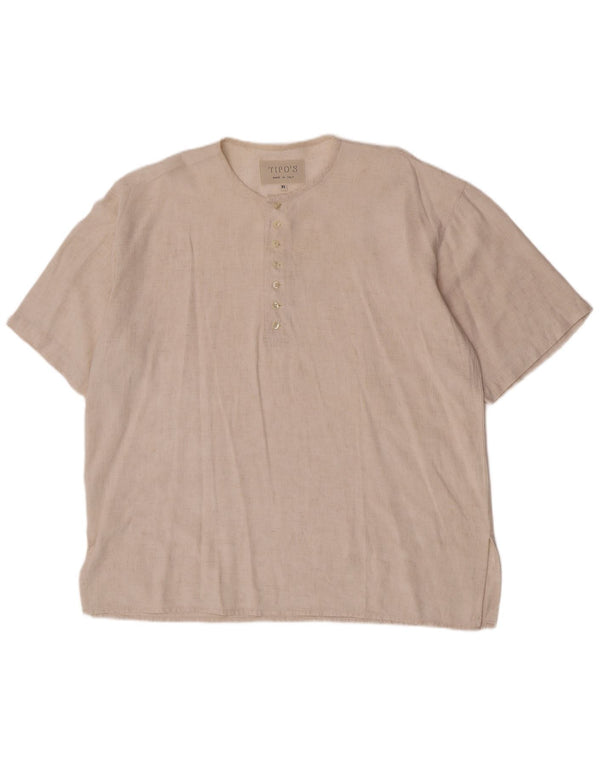 Tipo' S Camisa tipo jersey de manga corta para hombre XL Viscosa beige