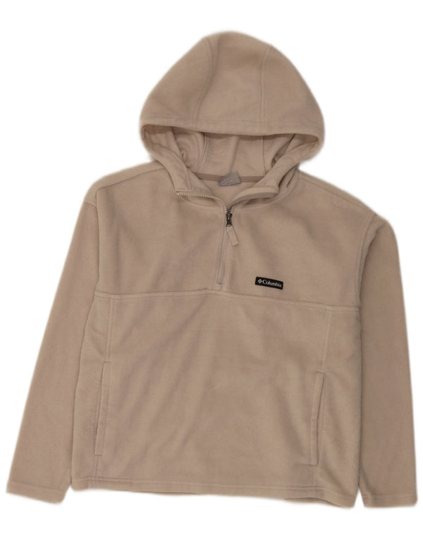 Columbia Womens Oversized hættetrøje med lynlås hals Fleece Jumper UK 10 Lille Beige