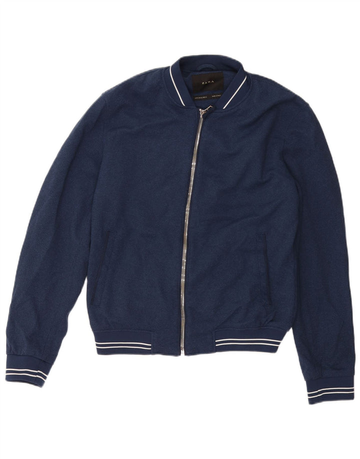 ZARA Herren Bomberjacke UK 38 Mittel Marineblau