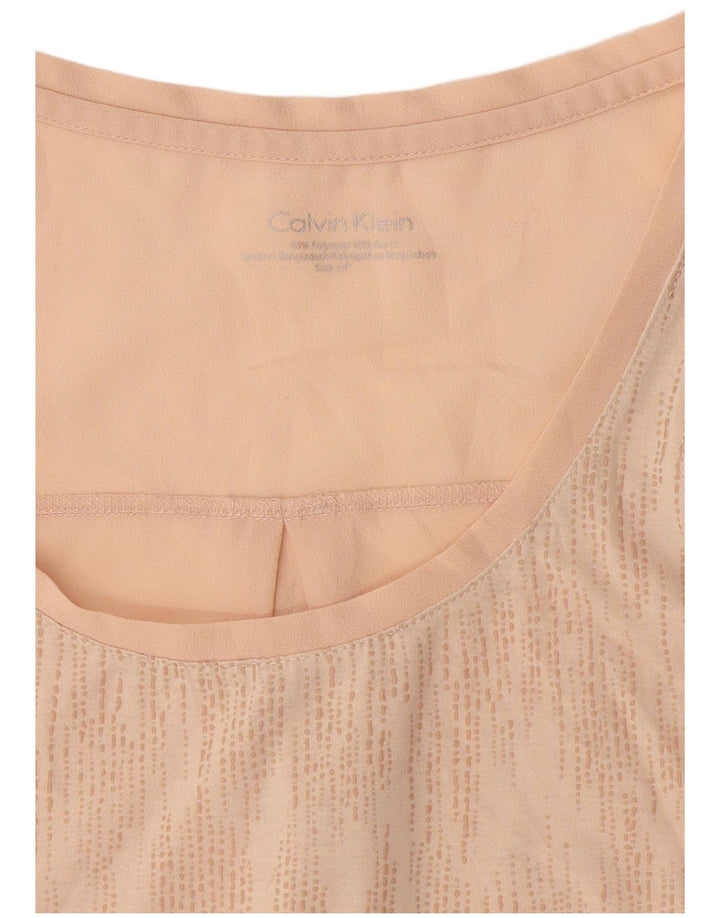 Calvin Klein Womens Vest Top UK 10 Small Pink Spotted Polyester