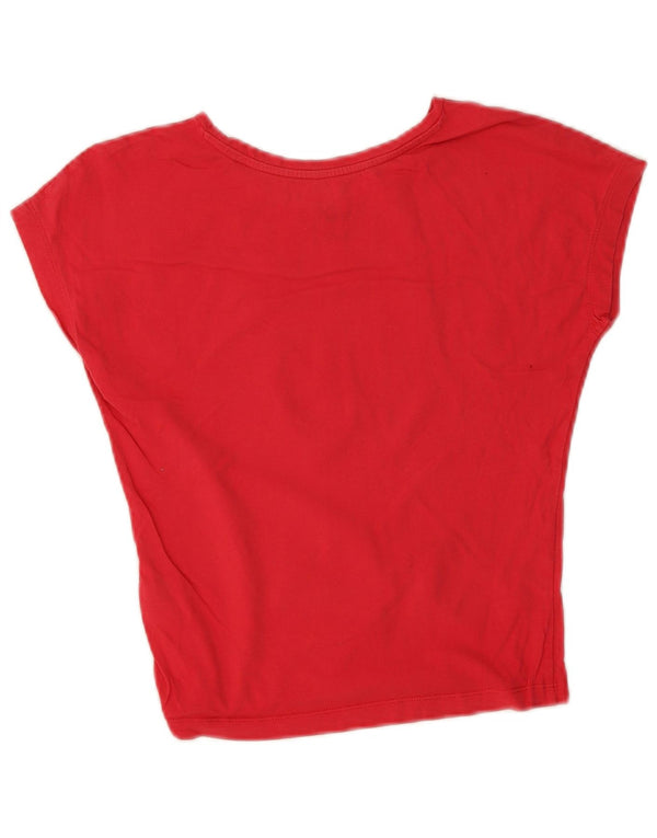 Puma Girls Graphic T-Shirt Top 9-10 Years Red Cotton