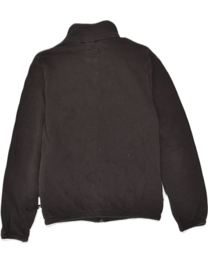 PUMA Womens Graphic Tracksuit Top Jacket UK 10 Small Black Cotton | Vintage Puma | Thrift | Second-Hand Puma | Used Clothing | Messina Hembry 