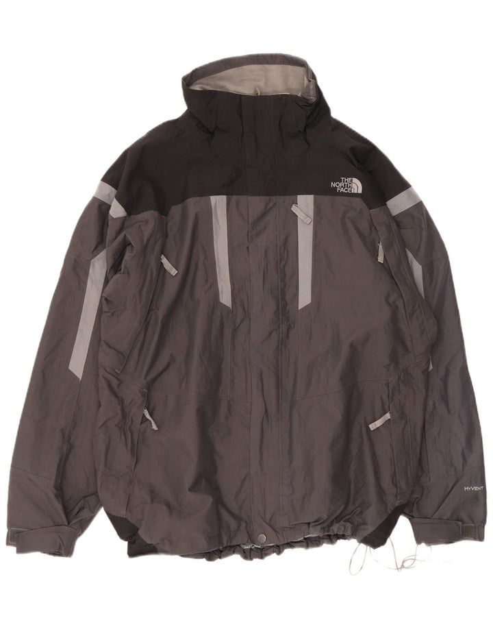 The North Face Mens Rain Jacket UK 40 Large Grey Colourblock