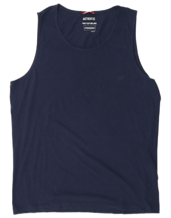 Carrera Mens Vest Top Large Navy Blue Cotton