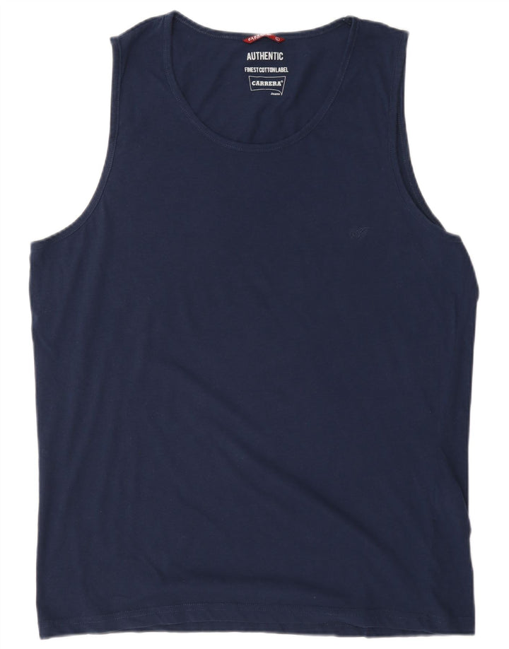 Carrera Mens Colete Top Grande Algodão Azul Marinho