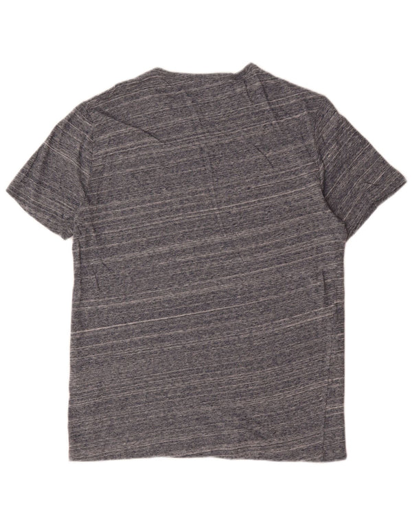 Reiss Mens T-Shirt Top Medium Grey Striped Cotton