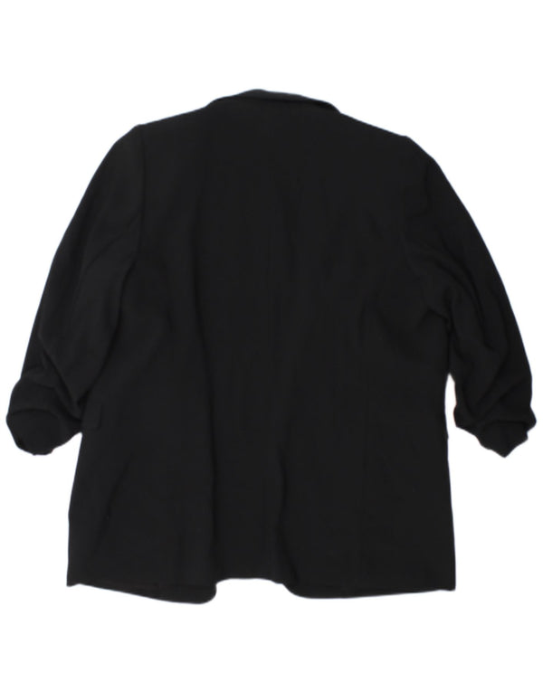 Marks & Spencer Chaqueta Americana Abierta de Manga 3/4 para Mujer UK 40 XL Negro
