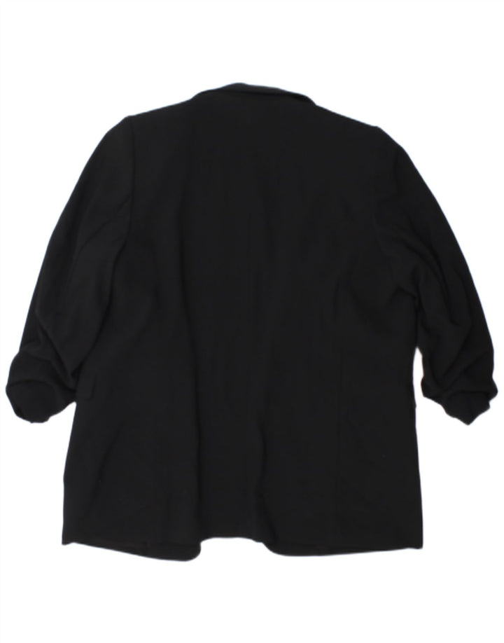 Marks & Spencer Womens 3/4 Sleeve Open Blazer Jacket UK 18 XL Black