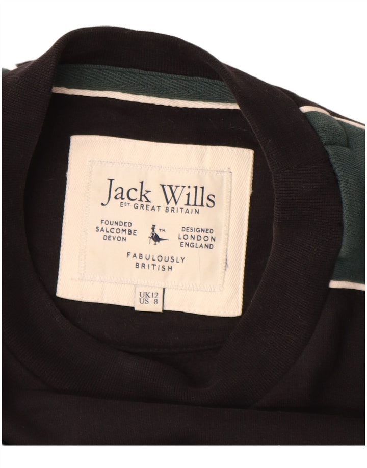 JACK WILLS Womens Oversized Graphic Jumper Dress UK 12 Medium Black