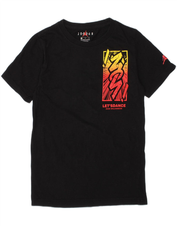 JORDAN Boys Graphic T-Shirt Top 10-11 Years Medium  Black Vintage Jordan and Second-Hand Jordan from Messina Hembry 