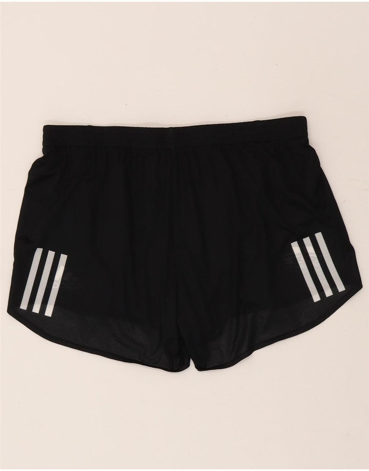 Adidas Womens Graphic Sport Shorts UK 12/14 Medium Black Polyester