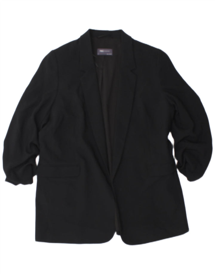 Marks & Spencer Womens 3/4 Sleeve Open Blazer Jacket UK 18 XL Black