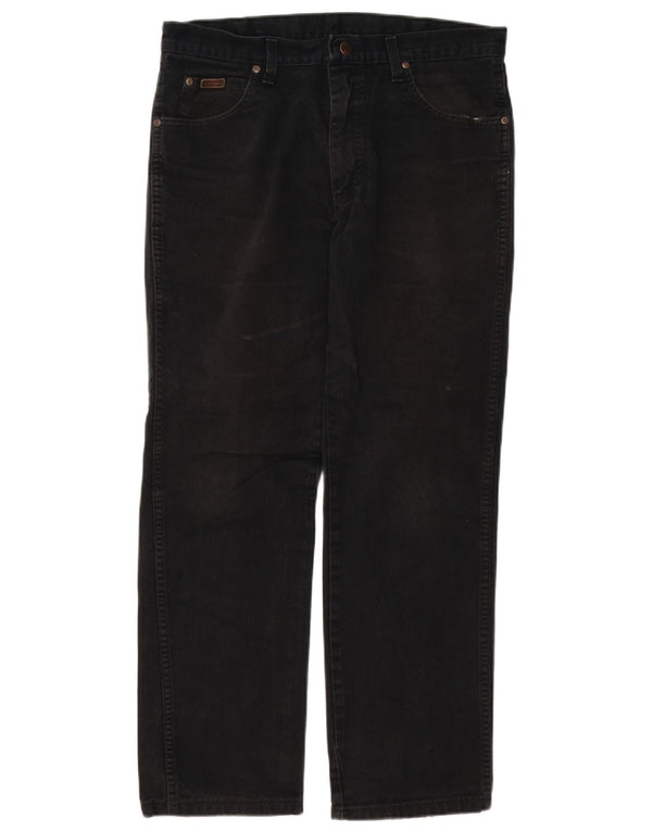 Wrangler Herren Texas Straight Jeans W34 L27 Schwarze Baumwolle