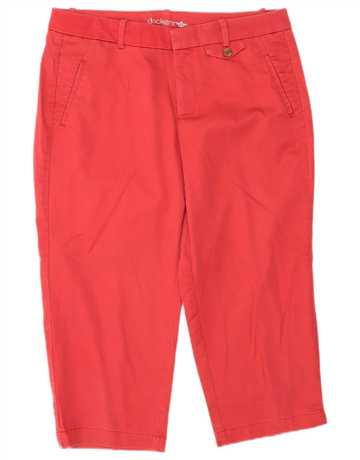 Dockers Womens Capri Trousers US 8 Medium W30 L20 Red Polyester