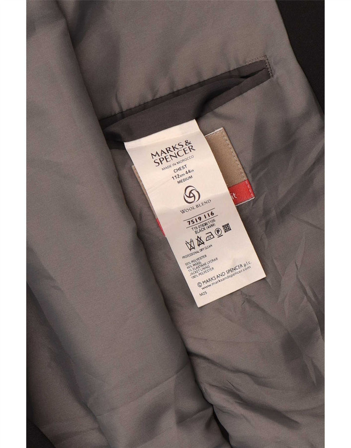 Marks & Spencer Veste blazer à 3 boutons pour homme UK 44 XL Noir Polyester