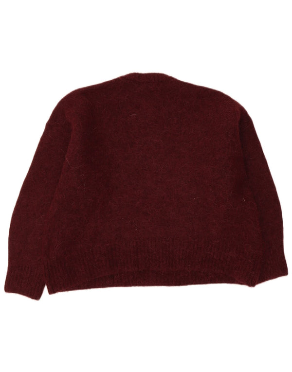 Marks & Spencer Damski sweter z okrągłym dekoltem, UK 16, duża, bordowa wełna