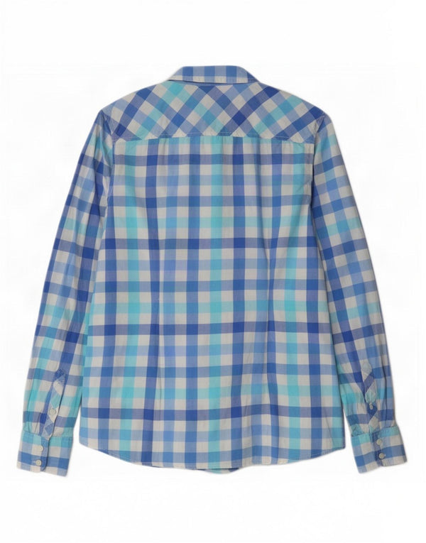 Tommy Hilfiger Damenhemd UK 10 Small Blue Gingham Cotton